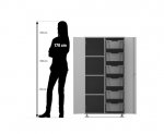 Flexeo Schrank PRO, 2 Reihen, 6 Boxen Gr. M, 4 Fächer links  (Zoom)