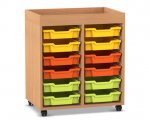 Flexeo Regal PRO, 2 Reihen, 12 Boxen Gr. S, Aufkantung  (Zoom)