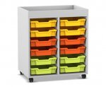 Flexeo Regal PRO, 2 Reihen, 12 Boxen Gr. S, Aufkantung  (Zoom)
