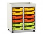 Flexeo Regal PRO, 2 Reihen, 12 Boxen Gr. S, Aufkantung  (Zoom)