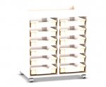 Flexeo Regal PRO, 2 Reihen, 12 Boxen Gr. S, Aufkantung  (Zoom)
