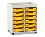 Flexeo Regal PRO, 2 Reihen, 12 Boxen Gr. S, Aufkantung  (Zoom)