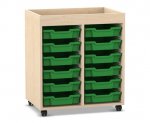 Flexeo Regal PRO, 2 Reihen, 12 Boxen Gr. S, Aufkantung  (Zoom)