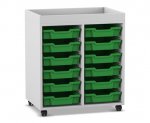 Flexeo Regal PRO, 2 Reihen, 12 Boxen Gr. S, Aufkantung  (Zoom)