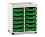 Flexeo Regal PRO, 2 Reihen, 12 Boxen Gr. S, Aufkantung  (Zoom)