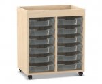 Flexeo Regal PRO, 2 Reihen, 12 Boxen Gr. S, Aufkantung  (Zoom)