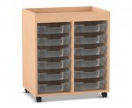 Flexeo Regal PRO, 2 Reihen, 12 Boxen Gr. S, Aufkantung  (Zoom)