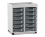 Flexeo Regal PRO, 2 Reihen, 12 Boxen Gr. S, Aufkantung  (Zoom)