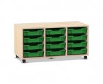 Flexeo Regal PRO, 3 Reihen, 12 Boxen Gr. S  (Zoom)