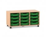 Flexeo Regal PRO, 3 Reihen, 12 Boxen Gr. S  (Zoom)