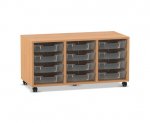 Flexeo Regal PRO, 3 Reihen, 12 Boxen Gr. S  (Zoom)