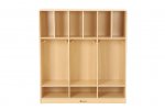 Wisdom Sechser-Garderobe praktische Kindergartengarderobe aus Holz (Zoom)