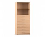 Flexeo Schrank, 6 kleine Schubladen, oben 2 Fächer = 5 Ordnerhöhen  (Zoom)