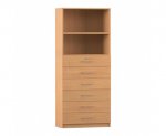 Flexeo Schrank, 6 kleine Schubladen, oben 2 Fächer = 5 Ordnerhöhen  (Zoom)