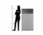 Flexeo Schrank, 6 kleine Schubladen, oben 1 Fach = 4 Ordnerhöhen  (Zoom)