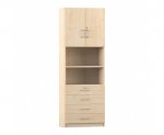 Flexeo Kombi-Schrank, 4 kleinen Schubladen = 6 Ordnerhöhen  (Zoom)