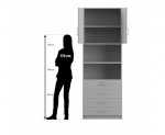 Flexeo Kombi-Schrank, 4 kleinen Schubladen = 6 Ordnerhöhen  (Zoom)