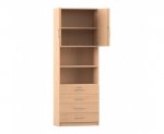 Flexeo Kombi-Schrank, 4 kleinen Schubladen = 6 Ordnerhöhen  (Zoom)