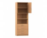 Flexeo Kombi-Schrank, 4 kleinen Schubladen = 6 Ordnerhöhen  (Zoom)