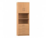 Flexeo Kombi-Schrank, 4 kleinen Schubladen = 6 Ordnerhöhen  (Zoom)