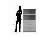 Flexeo Schrank, 4 kleine Schubladen, oben 2 Fächer = 4 Ordnerhöhen  (Zoom)