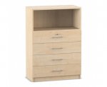 Flexeo Schrank, 4 kleine Schubladen, oben 1 Fach = 3 Ordnerhhen