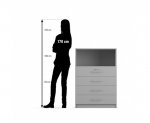 Flexeo Schrank, 4 kleine Schubladen, oben 1 Fach = 3 Ordnerhöhen  (Zoom)