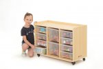 Wisdom Mobiles Regal mit 3 Reihen, 8 kleine und 2 groe Boxen