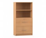 Flexeo Schrank, 2 große Schubladen, oben 2 Fächer = 4 Ordnerhöhen  (Zoom)