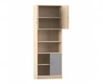 Flexeo Kombi-Schrank, unten Rollladen, oben Drehtr = 6 Ordnerhhen