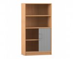 Flexeo Rollladen-Schrank, je 2 Fächer unten und oben = 4 Ordnerhöhen  (Zoom)