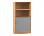 Flexeo Rollladen-Schrank, je 2 Fächer unten und oben = 4 Ordnerhöhen  (Zoom)