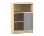 Flexeo Rollladen-Schrank, 2 Fcher unten, 1 Fach oben = 3 Ordnerhhen