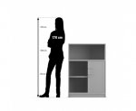 Flexeo Rollladen-Schrank, 2 Fächer unten, 1 Fach oben = 3 Ordnerhöhen  (Zoom)