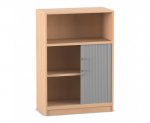 Flexeo Rollladen-Schrank, 2 Fächer unten, 1 Fach oben = 3 Ordnerhöhen  (Zoom)