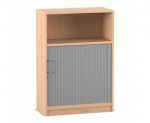 Flexeo Rollladen-Schrank, 2 Fächer unten, 1 Fach oben = 3 Ordnerhöhen  (Zoom)