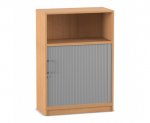 Flexeo Rollladen-Schrank, 2 Fächer unten, 1 Fach oben = 3 Ordnerhöhen  (Zoom)
