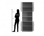 Flexeo Kombi-Schrank, unten und oben Drehtüren = 6 Ordnerhöhen  (Zoom)