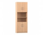 Flexeo Kombi-Schrank, unten und oben Drehtüren = 6 Ordnerhöhen  (Zoom)