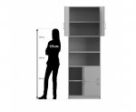 Flexeo Schiebetürenschrank, unten & oben je 2 Fächer = 6 Ordnerhöhen  (Zoom)