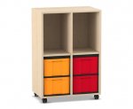 Flexeo Regal, 2 Reihen, 4 groe Boxen, 2 Fcher oben