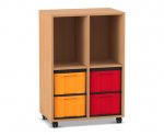 Flexeo Regal, 2 Reihen, 4 große Boxen, 2 Fächer oben  (Zoom)