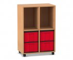 Flexeo Regal, 2 Reihen, 4 große Boxen, 2 Fächer oben  (Zoom)