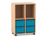 Flexeo Regal, 2 Reihen, 4 große Boxen, 2 Fächer oben  (Zoom)