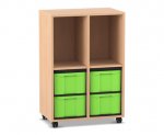 Flexeo Regal, 2 Reihen, 4 große Boxen, 2 Fächer oben  (Zoom)