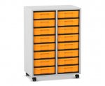 Flexeo Regal, 2 Reihen, 16 kleine Boxen  (Zoom)
