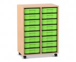 Flexeo Regal, 2 Reihen, 16 kleine Boxen  (Zoom)