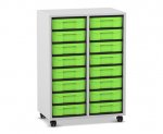 Flexeo Regal, 2 Reihen, 16 kleine Boxen  (Zoom)