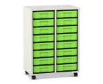 Flexeo Regal, 2 Reihen, 16 kleine Boxen  (Zoom)