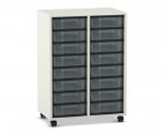 Flexeo Regal, 2 Reihen, 16 kleine Boxen  (Zoom)
